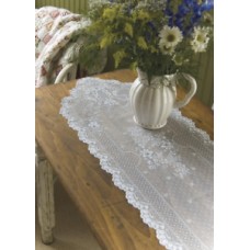 Heritage Lace WHITE FLORET Table Runner 14" x 55"  689998152399  122883616193